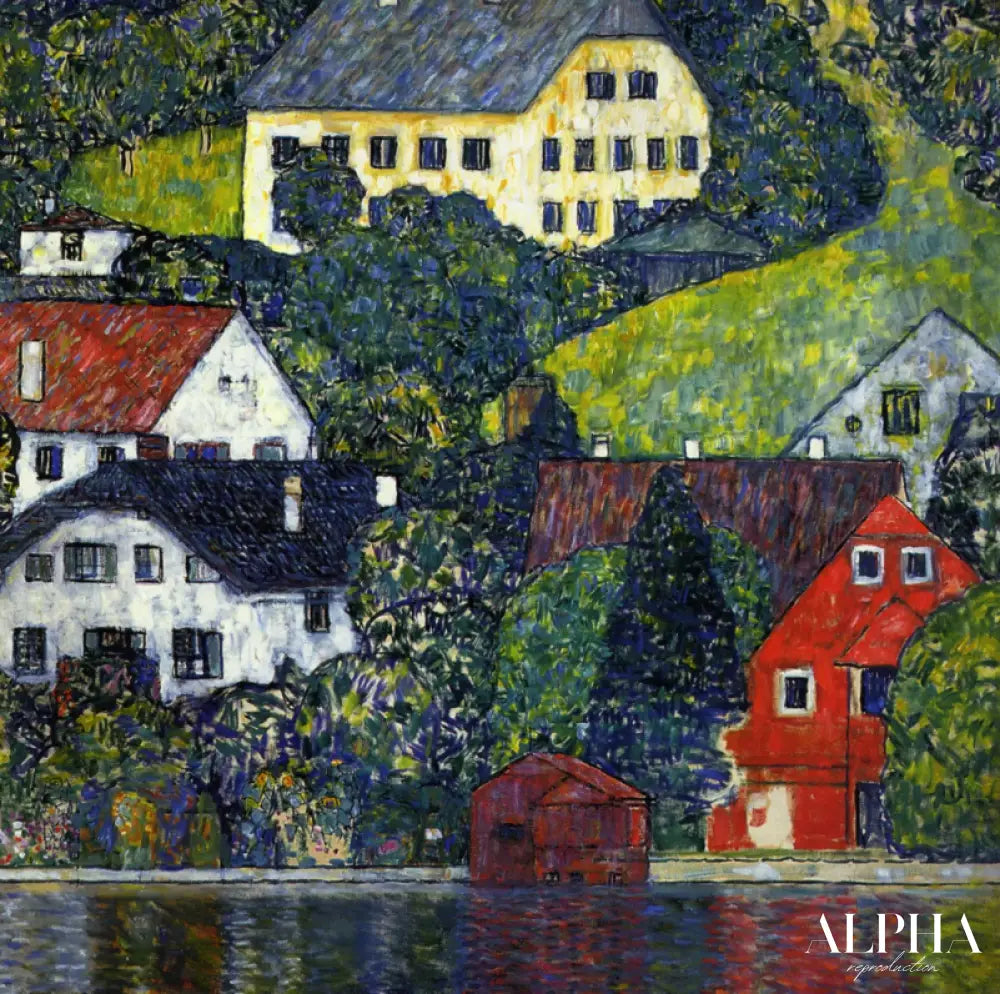 Maisons à Unterach sur l'Attersee - Gustav Klimt - Reproductions de tableaux et peintures haut de gamme