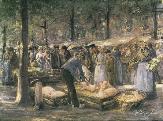 Marché porcin à Haarlem - Max Liebermann - Reproductions de tableaux et peintures haut de gamme