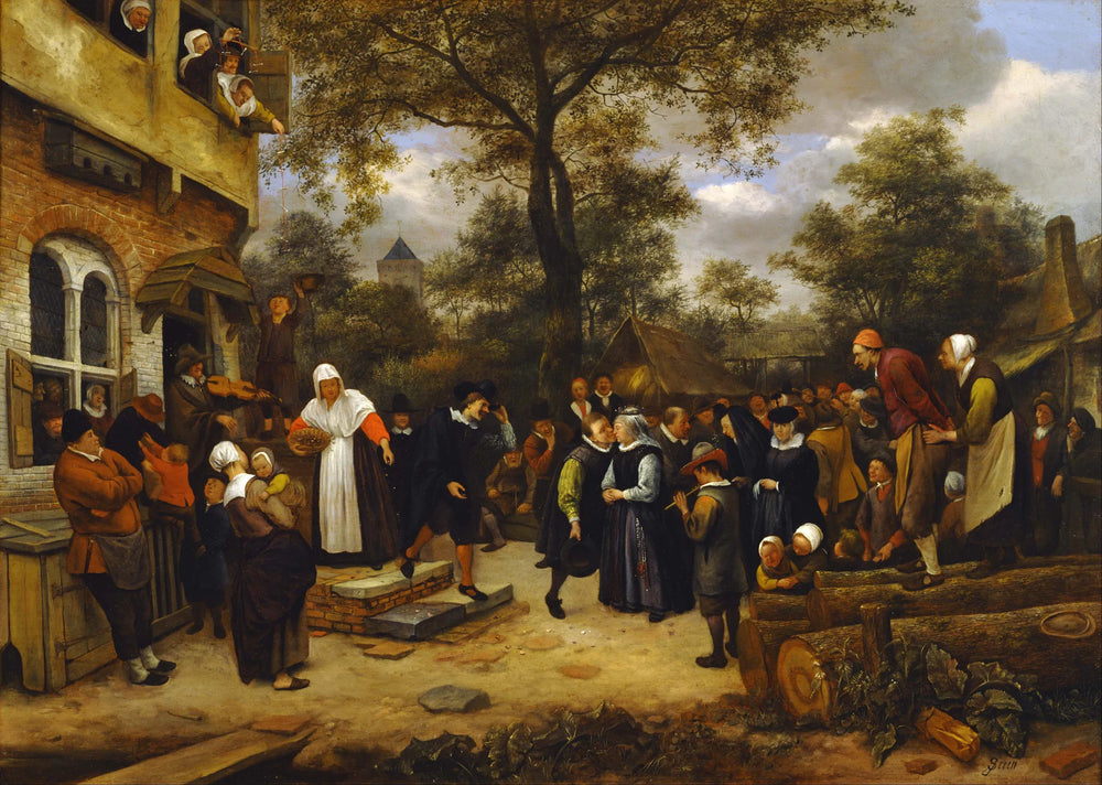 Mariage au village - Jan Steen image 1 reproduction de peinture à l’huile