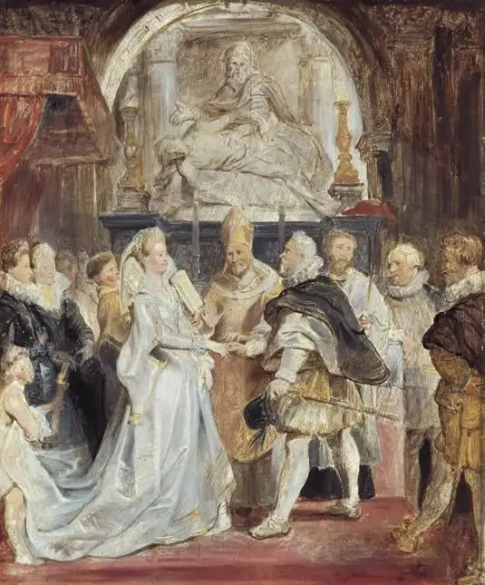 Mariage d'Henri IV et de Marie de Médicis - Peter Paul Rubens image 1 copie de tableau peinte à la main