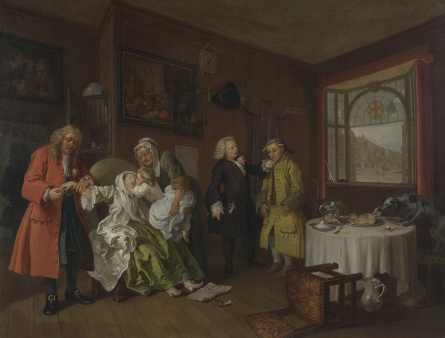 Mariage à la mode : 6, La mort de la dame - William Hogarth