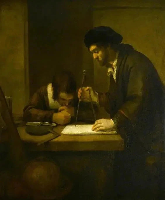Le Mathématicien — école de Rembrandt, XVIIe siècle, Chequers Court, n° 106