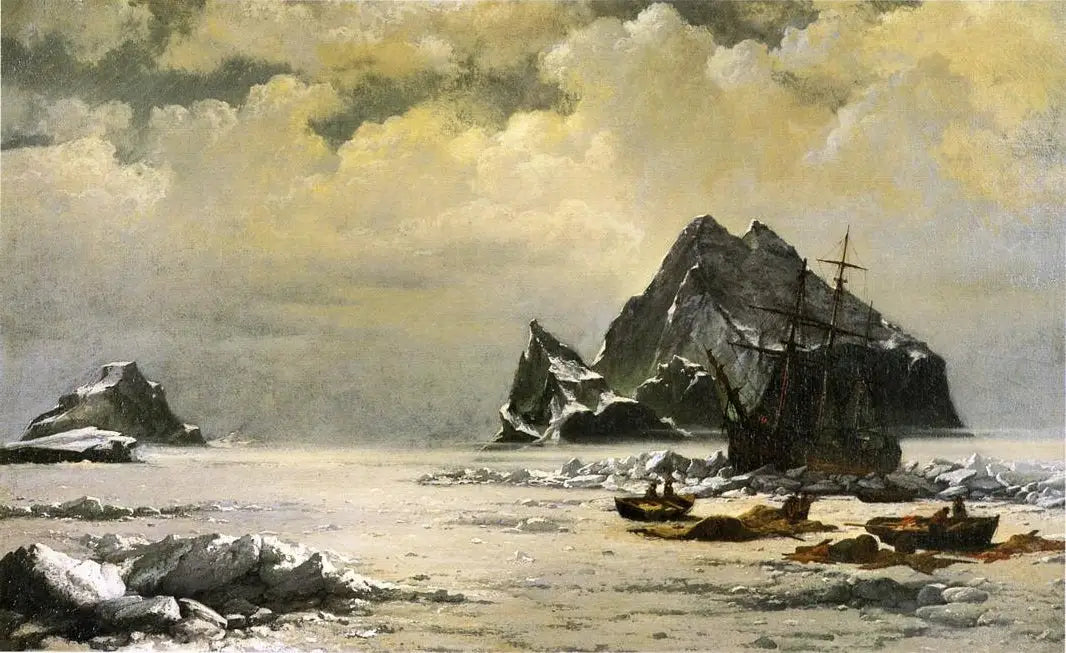 Matin dans les champs de glace de l'Arctique - William Bradford image 1 reproduction artisanale de tableau