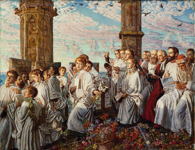 Matin de mai sur la tour du Magdalen College Oxford ancienne cérémonie annuelle - William Holman Hunt - Alpha