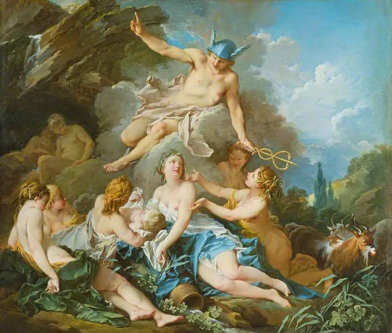 フランソワ・ブーシェによる子供のバッカスとニンフたちを信頼する水星

Source:
Mercure confiant l'enfant Bacchus aux nymphes - François Boucher