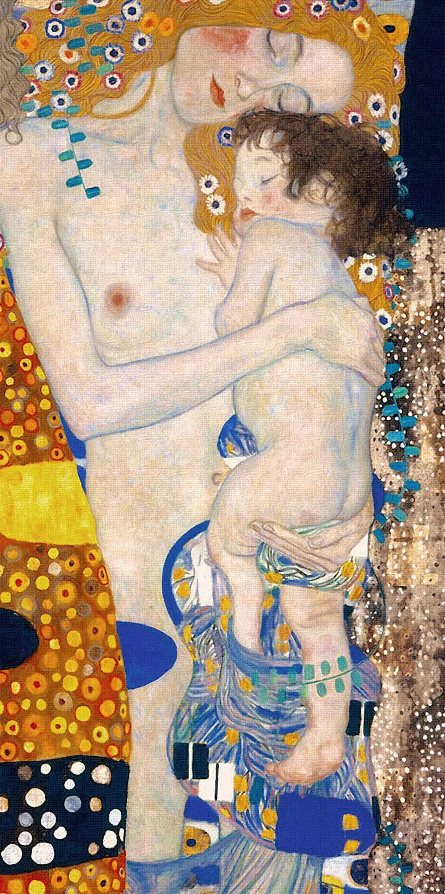 👩‍👦 母と子（『女の三つの時代』の詳細 II）– グスタフ・クリムト (1905)