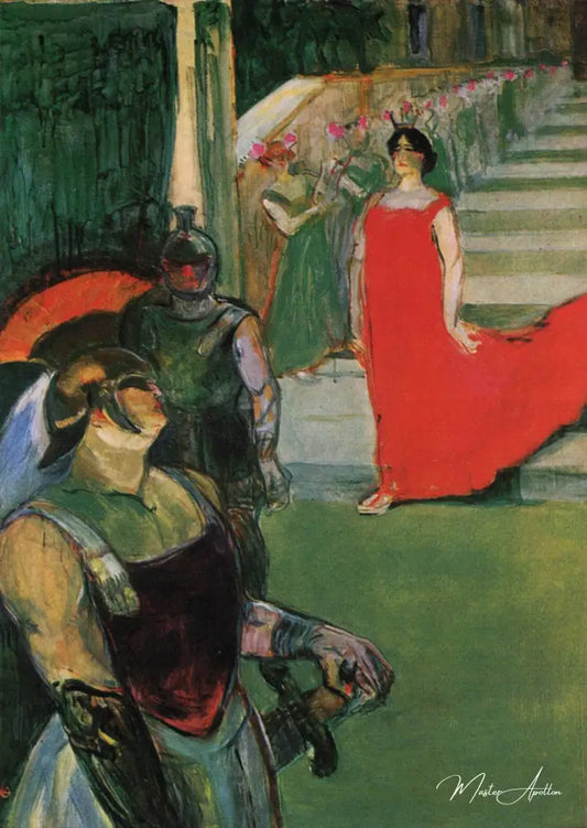 Messaline à l'escalier et ses compagnons - Toulouse Lautrec - Reproductions de tableaux et peintures haut de gamme