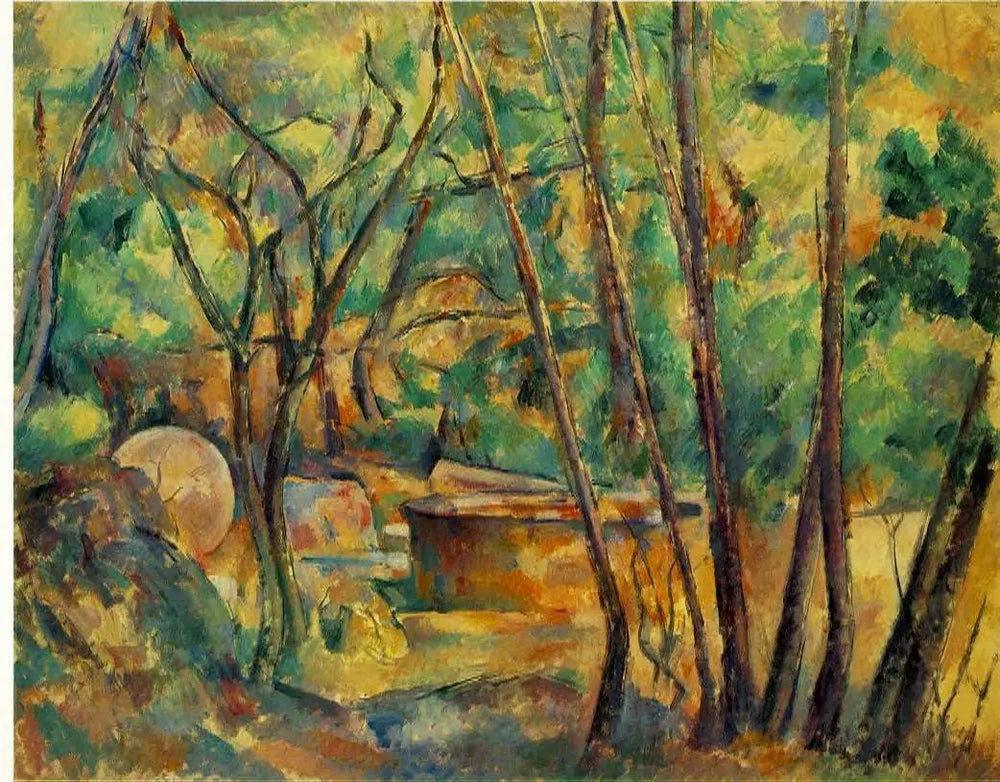 Meule et citerne en sous-bois - Paul Cézanne image 1 reproduction artisanale de tableau