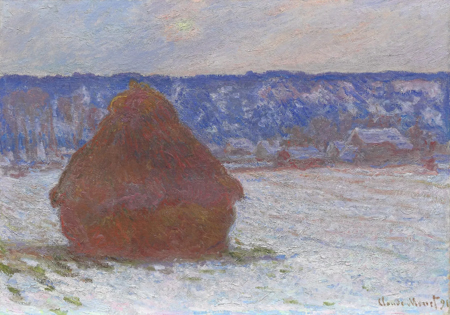 Meules, effet de neige - Claude Monet image 1 reproduction de peinture à l’huile