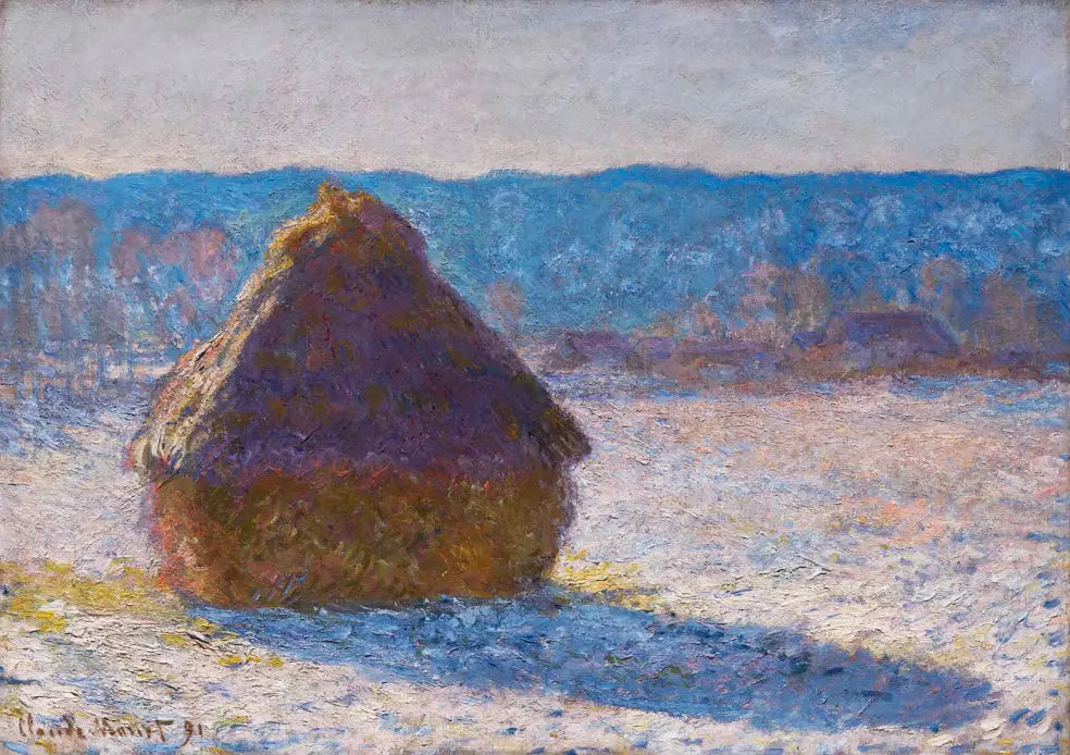 Meules, effet de neige, le matin - Claude Monet image 1 reproduction artisanale de tableau