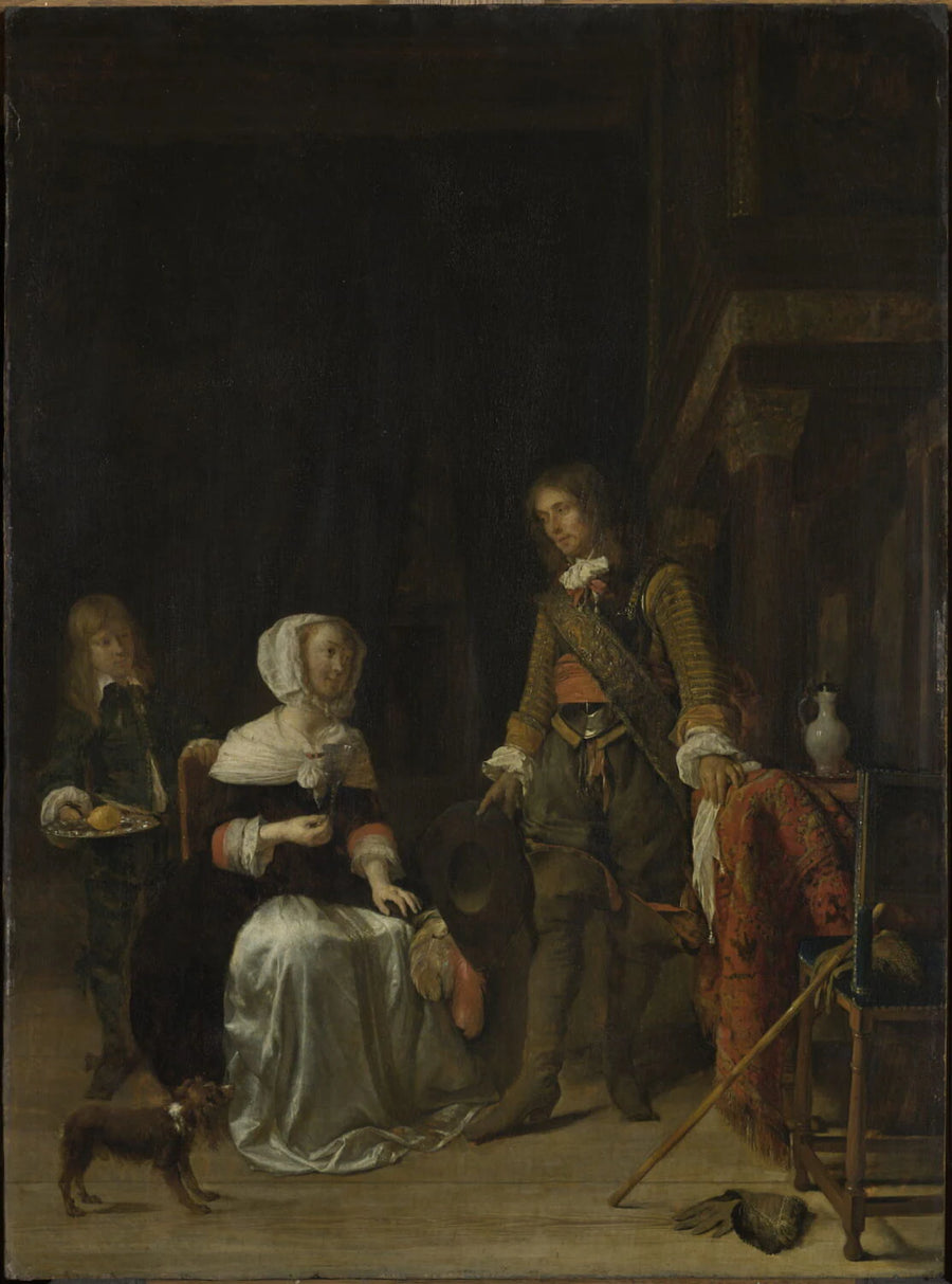 Un militaire rendant visite à une jeune femme - Gabriel Metsu