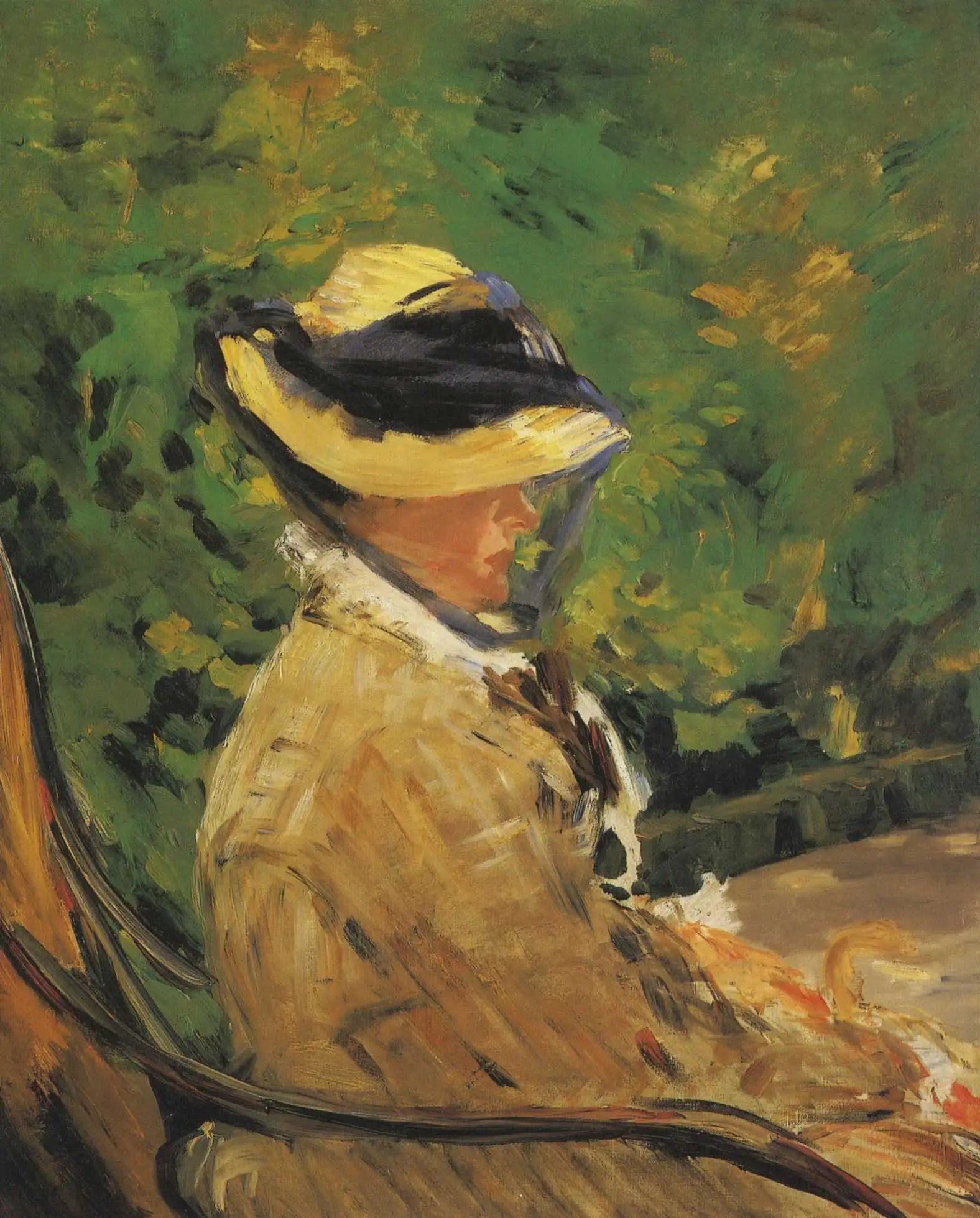 Mme Édouard Manet dans le Jardin de Bellevue - Édouard Manet image 1 copie de tableau peinte à la main