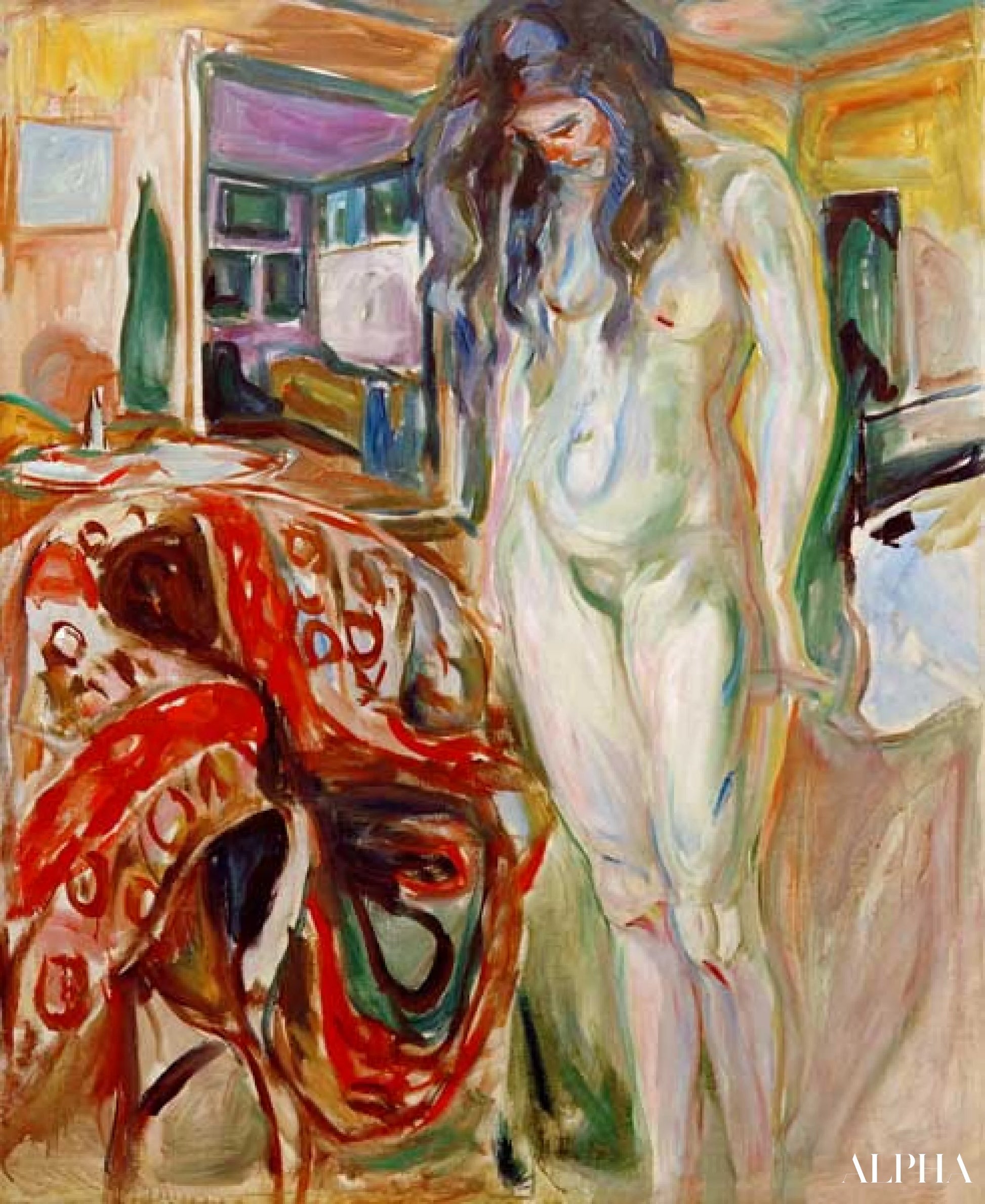 籐の椅子のモデル I - エドヴァルド・ムンク - 高級絵画および絵画の複製
