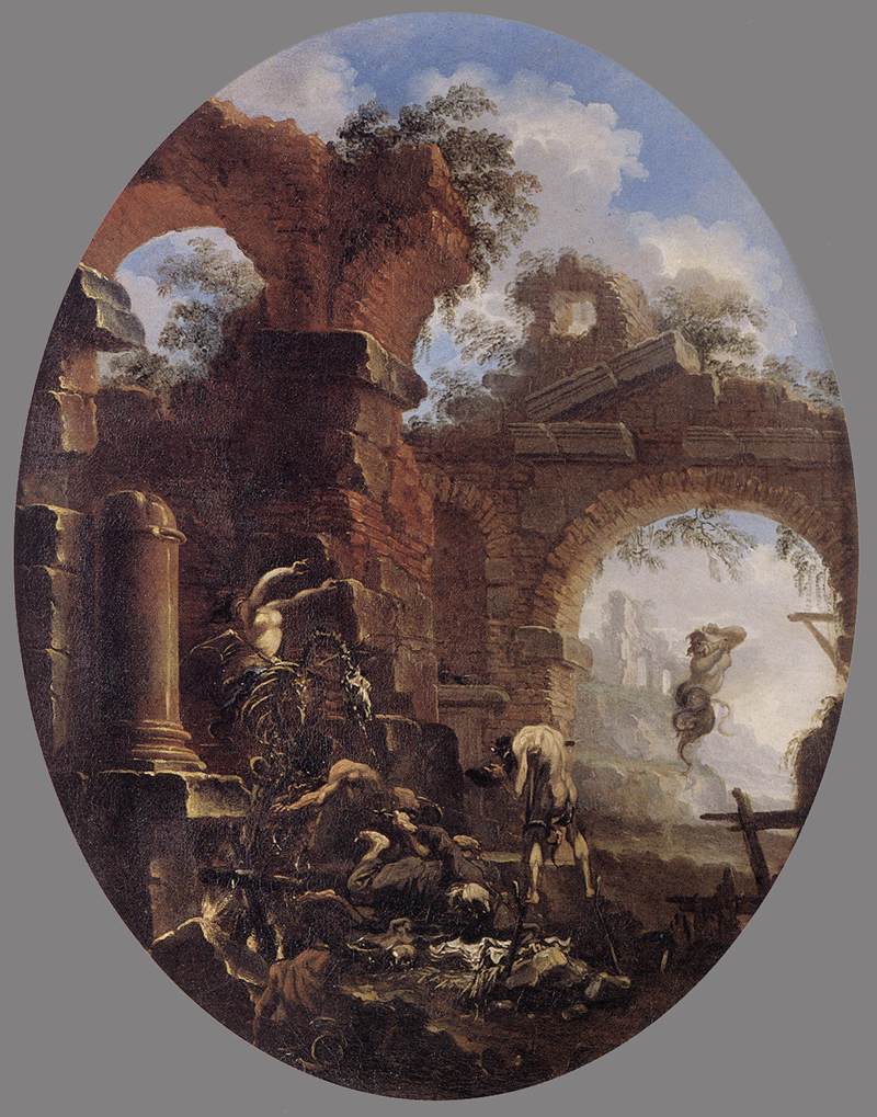 Moine tentée par des démons - Salvator Rosa image 1 reproduction réalisée par Alpha Reproduction
