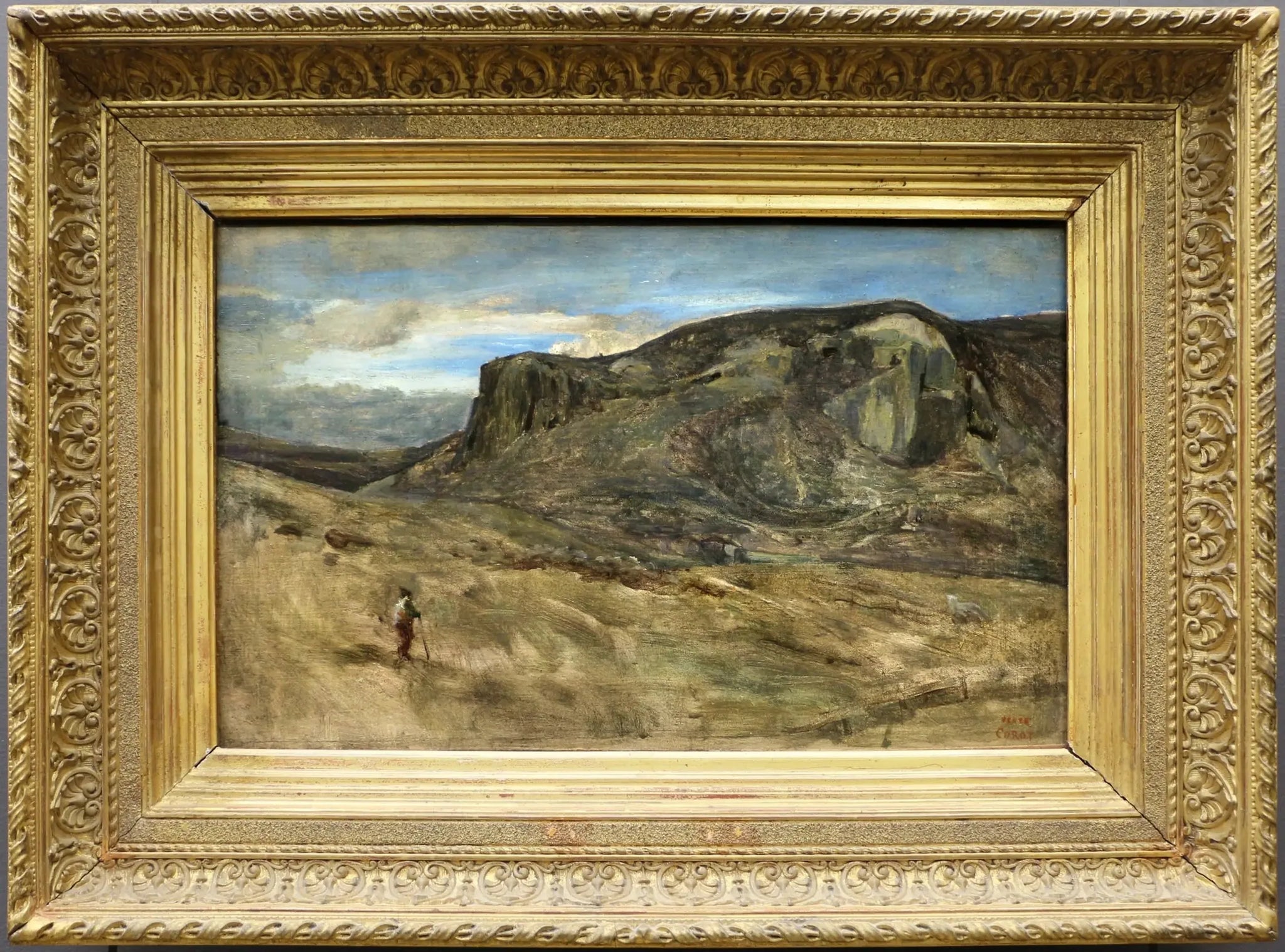 Montagne de la campagne romaine. Le Rocher des Nazons - Jean-Baptiste Camille Corot image 1 reproduction d’œuvre d’art à l’huile