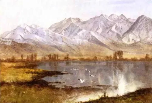 Montagnes Wasatch, Utah - Albert Bierstadt image 1 tableau peint à l’huile sur toile