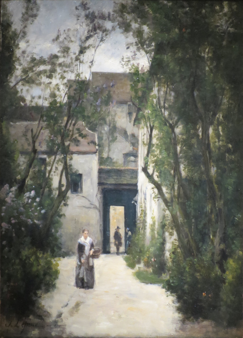 Montmartre. Une cour rue de la Fontenelle - Stanislas Lépine image 1 copie peinte à la main à l’huile