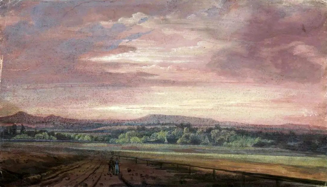 Monts des Géants au coucher du soleil - Caspar David Friedrich image 1 reproduction artisanale de tableau