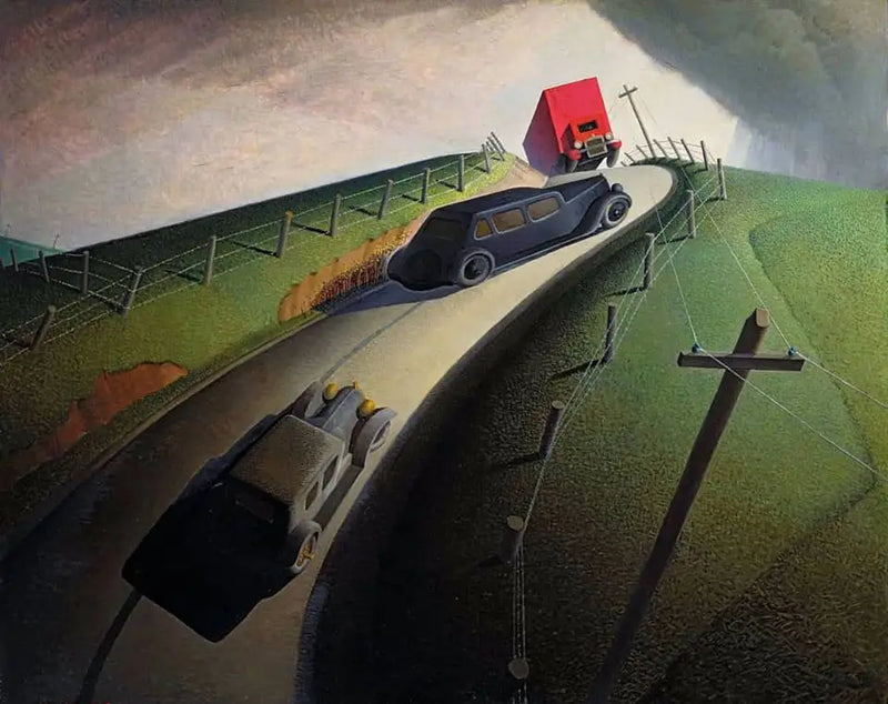 クレストロードでの死 - グラント・ウッド

Source:
Mort sur la route des crêtes - Grant Wood