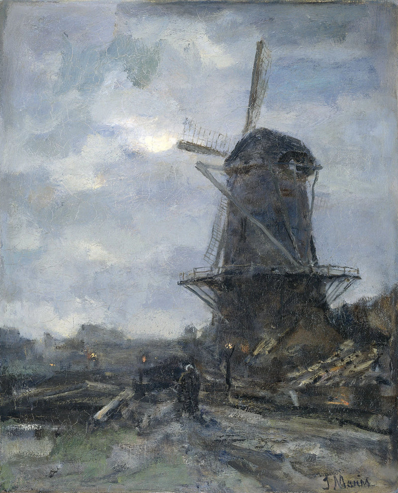 Moulin au clair de lune - Jacob Maris