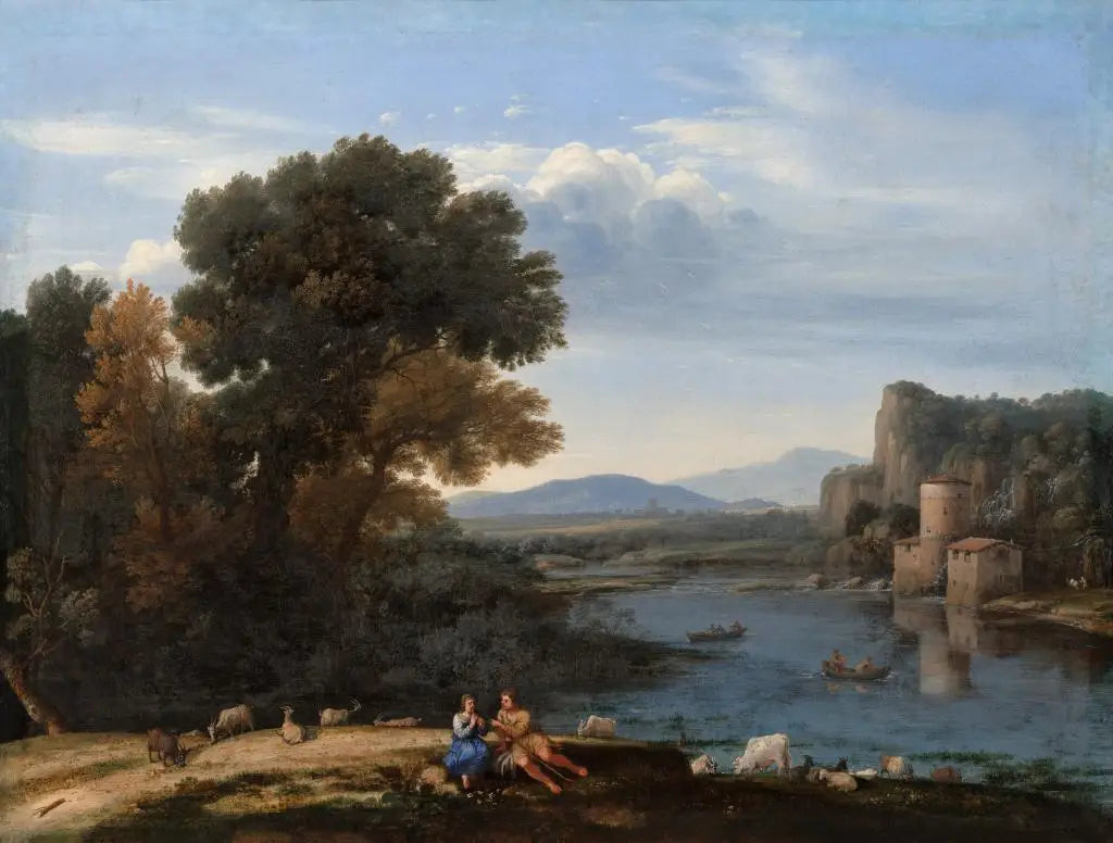 Moulin sur le Tibre - Claude Lorrain image 1 reproduction artisanale de tableau