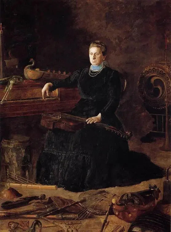 時代遅れの音楽（サラ・セージホーン・フリッシュマスの肖像） - トーマス・イーキンス

Source:
Musique désuète (Portrait de Sarah Sagehorn Frishmuth) - Thomas Eakins