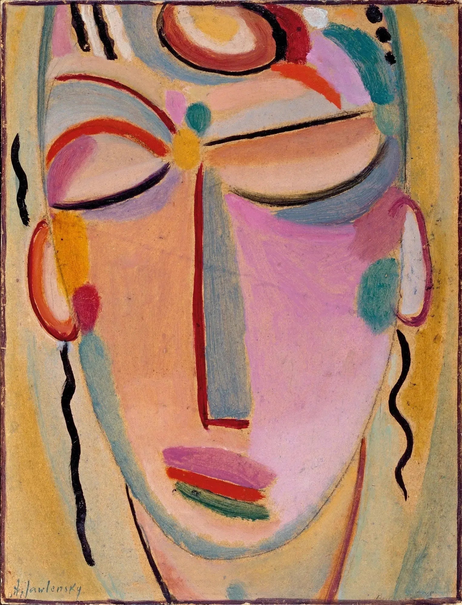Mystischer Kopf: Meditation - Alexej von Jawlensky image 1 copie de tableau peinte à la main
