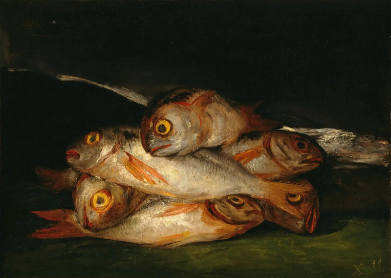 ゴヤの金色の鯛の静物画