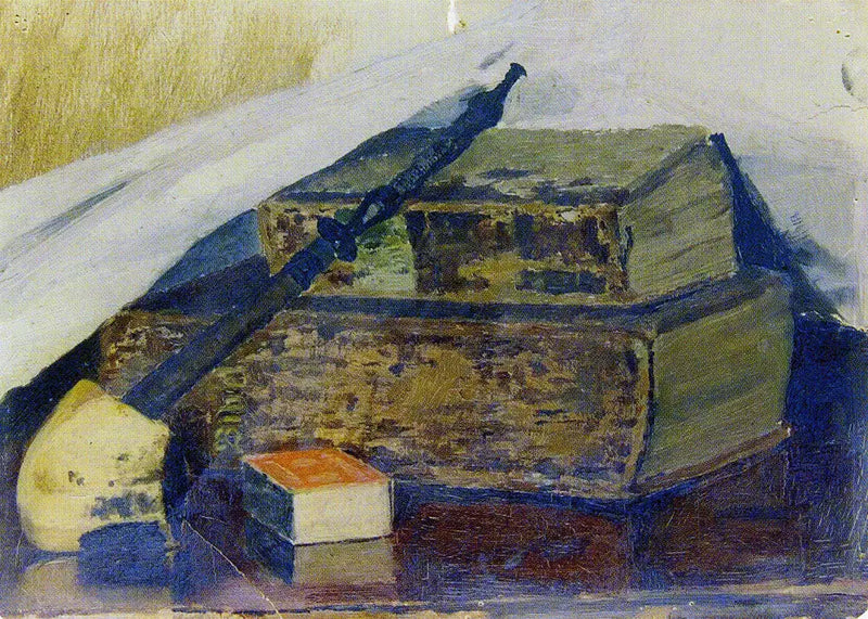 パイプと聖書の静物 - エドヴァルド・ムンク