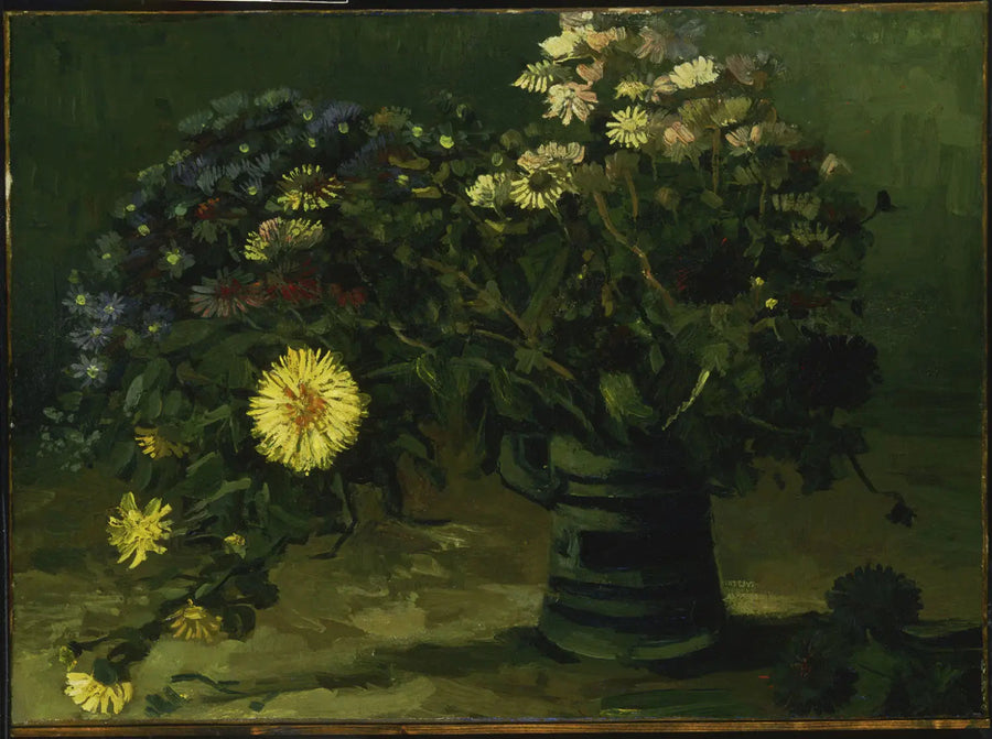 マーガレットの花束の静物画 - ヴィンセント・ヴァン・ゴッホ