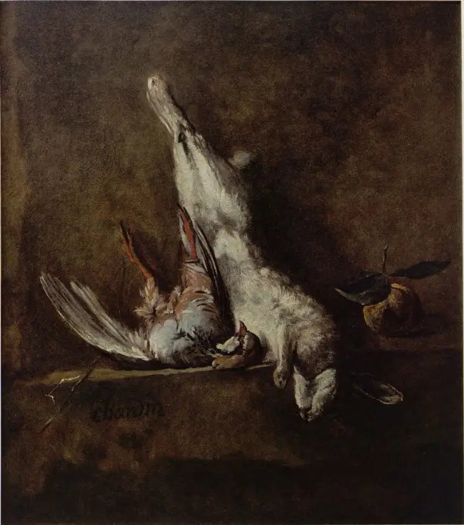 ウサギとキジの静物画 - ジャン・シメオン・シャルダン