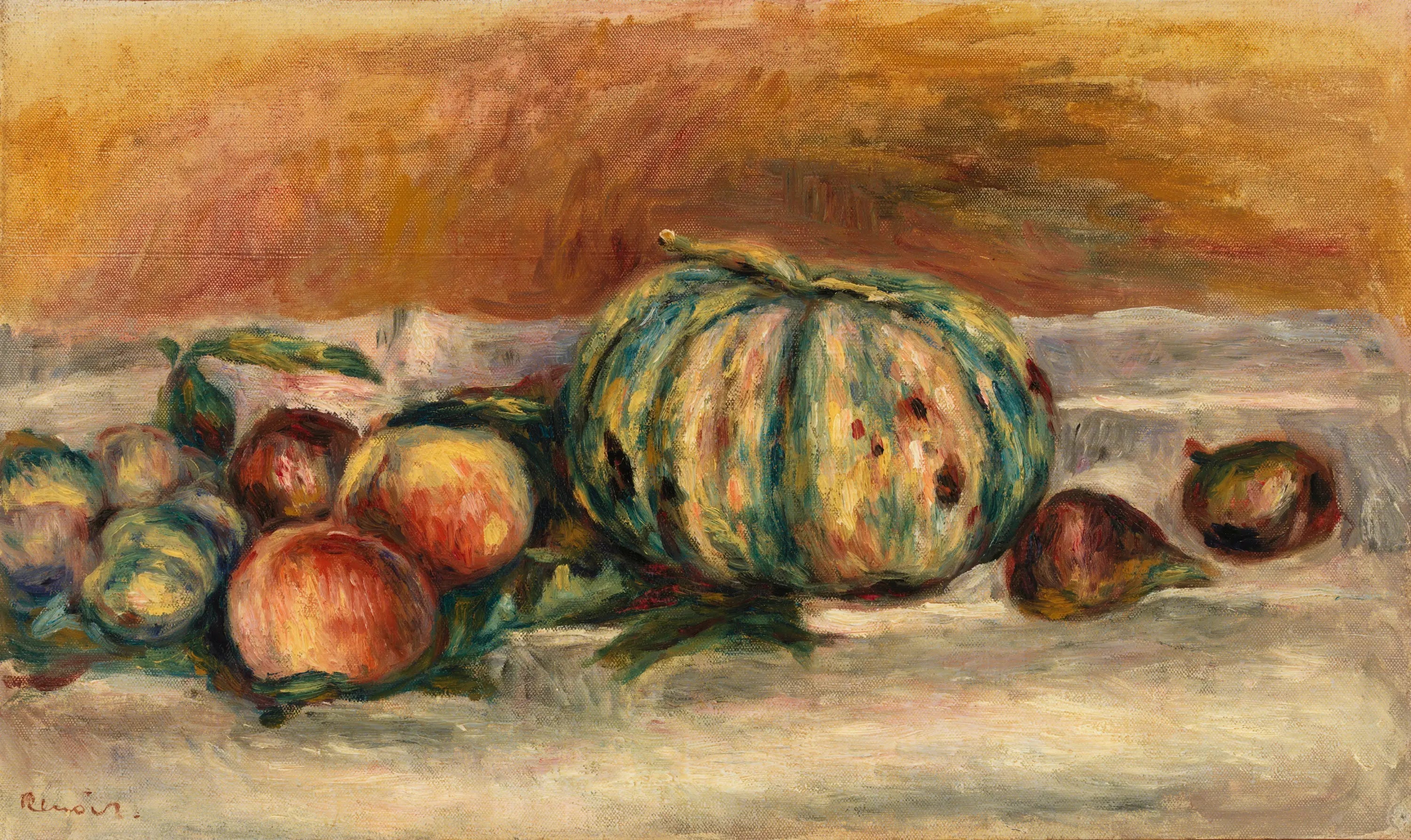 Nature morte au melon - Pierre-Auguste Renoir image 1 reproduction artisanale de tableau
