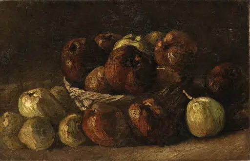 リンゴの入ったバスケットの静物画 - Vincent van Gogh