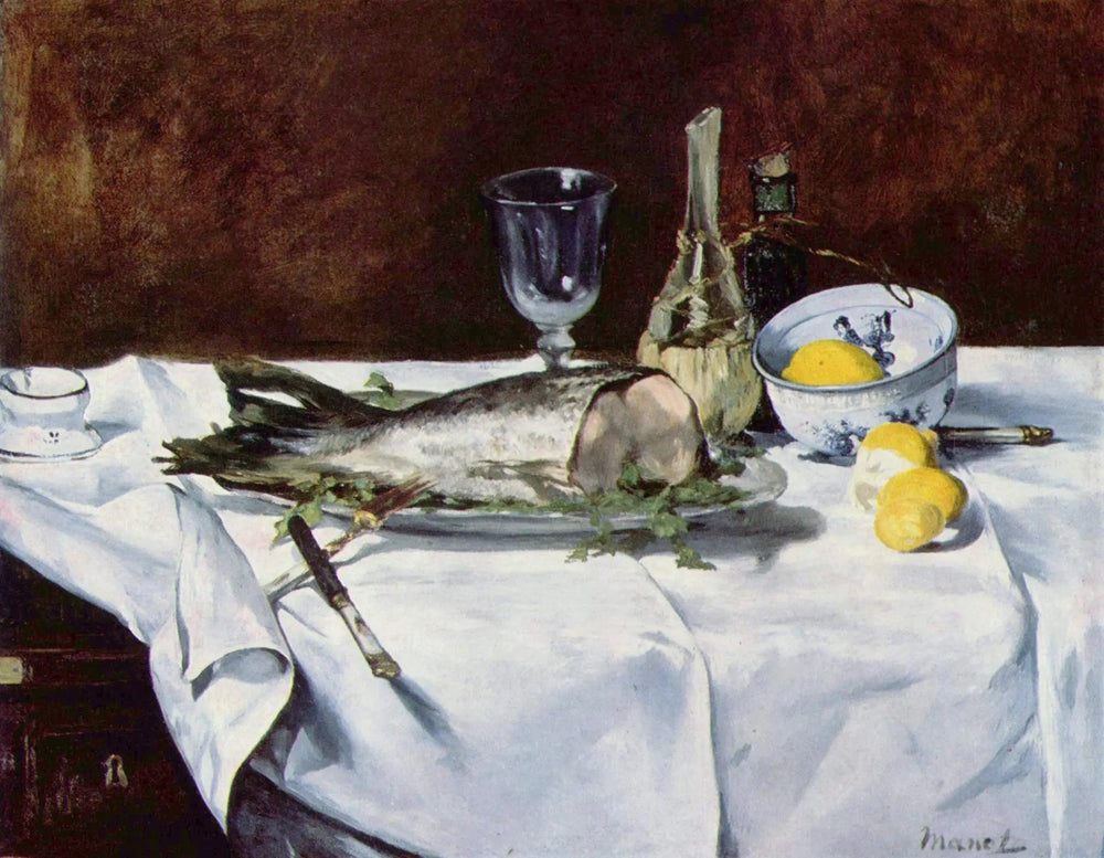 Nature morte au saumon - Édouard Manet image 1 reproduction de peinture à l’huile