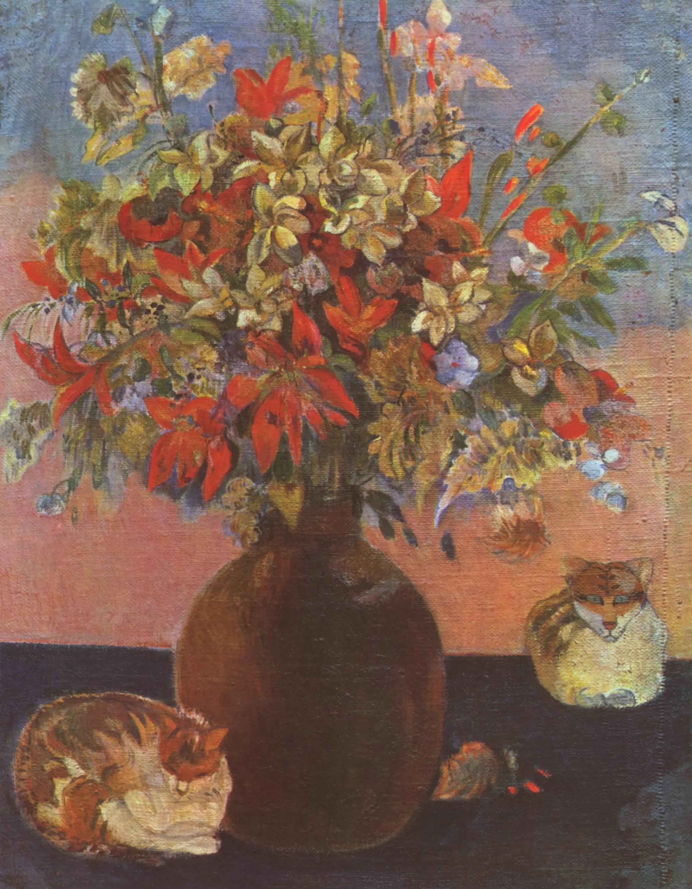 Reproduction du tableau « Nature morte aux chats - Paul Gauguin » par Alpha Reproduction en peinture à l’huile