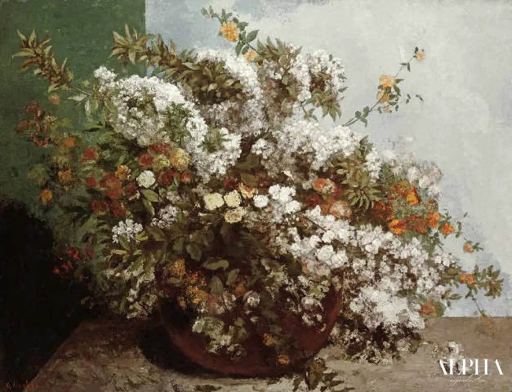 Nature morte aux fleurs - Gustave Courbet - Reproductions de tableaux et peintures haut de gamme