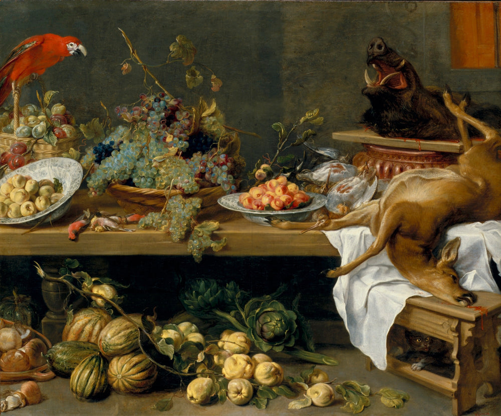 Nature morte aux fruits, légumes et gibier mort - Frans Snyders image 1 copie de tableau peinte à la main