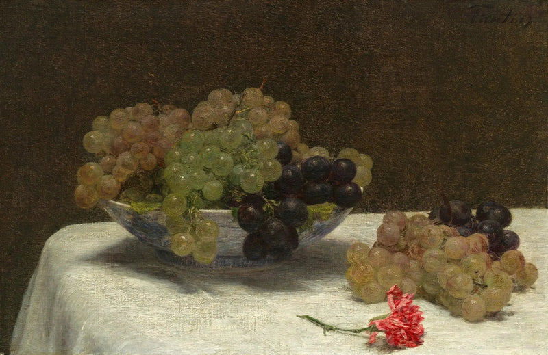 ブドウとナデシコの静物画 - アンリ・ファンタン＝ラトゥール

Source:
Nature morte aux raisins et à un œillet - Henri Fantin-Latour