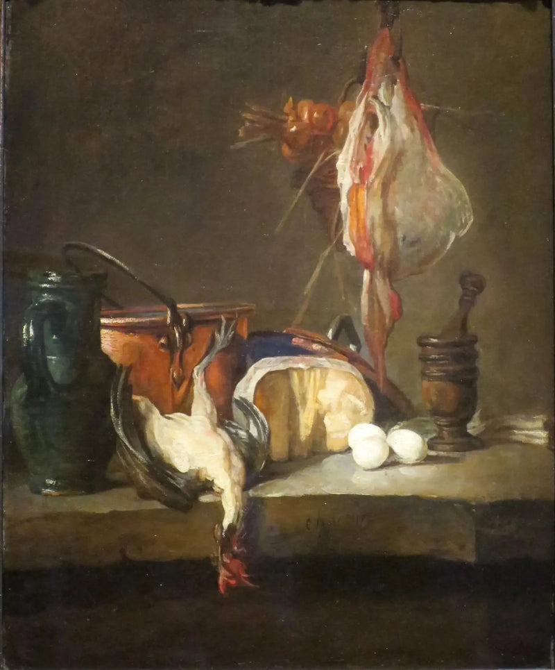 鶏肉の静物画 - ジャン・シメオン・シャルダン
