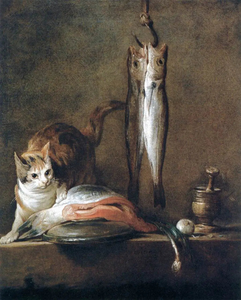 猫と魚の静物画 - ジャン・シメオン・シャルダン