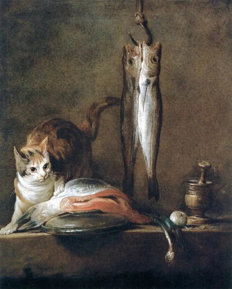 猫と魚の静物画 - ジャン・シメオン・シャルダン