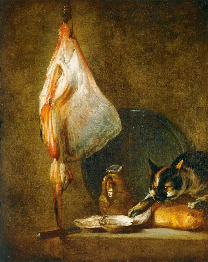猫とエイの静物画 - ジャン・シメオン・シャルダン