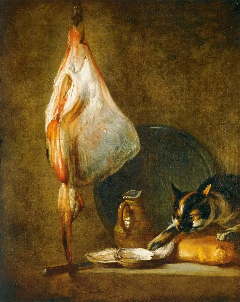 猫とエイの静物画 - ジャン・シメオン・シャルダン