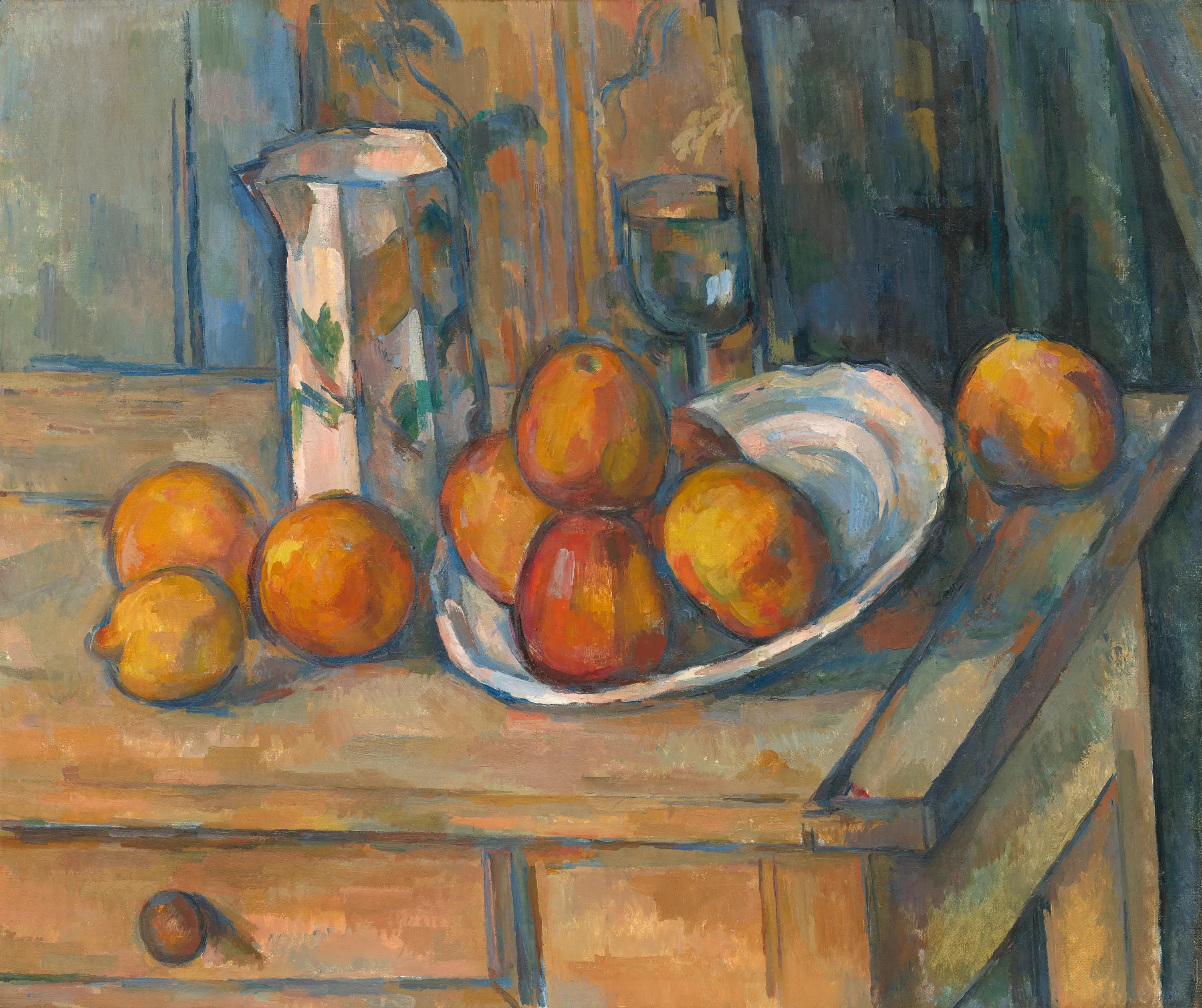 Nature morte avec cruche de lait et de fruits - Paul Cézanne image 1 tableau peint à l’huile sur toile
