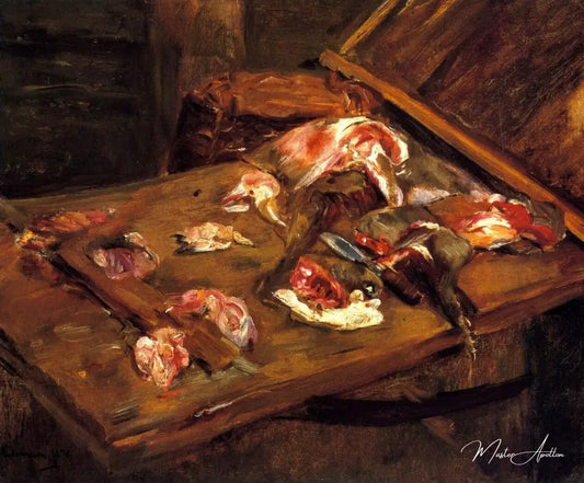 Nature morte avec de la viande - Max Liebermann - Reproductions de tableaux et peintures haut de gamme