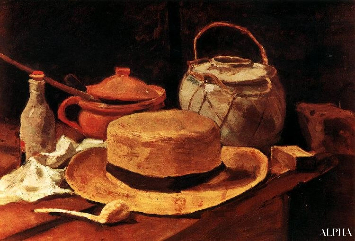 黄色い麦わら帽子の静物画 - ゴッホ - 高級絵画および絵画の複製