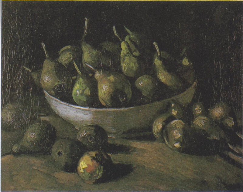 石のボウルと洋梨の静物 - Vincent van Gogh