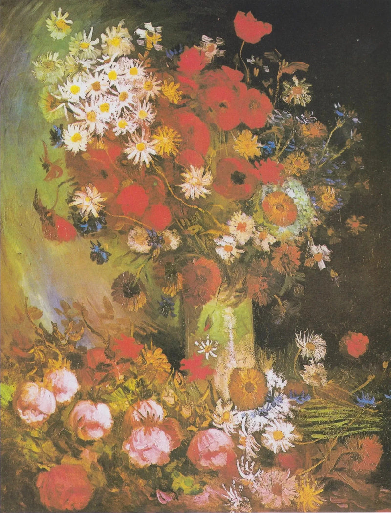 野の花とバラの静物 - ヴィンセント・ヴァン・ゴッホ