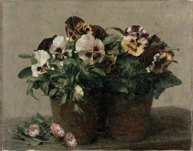 静物画：思考とマーガレット - アンリ・ファンタン＝ラトゥール

Source:
Nature morte : pensées et marguerites - Henri Fantin-Latour