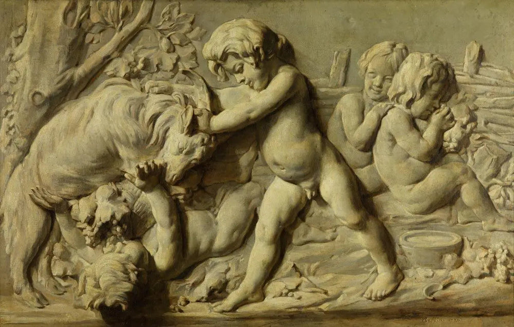 Nature morte représentant le bas-relief Automne de Bouchardon - Jean Siméon Chardin image 1 reproduction de peinture à l’huile